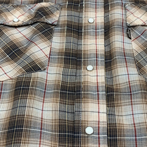 Vintage Levi's Western Shirt Brown Gold Thread Med - Picture 3 of 8